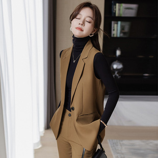 Professional small suit for women 2023 autumn new fashion casual all-matching autumn suit small vest coat for women