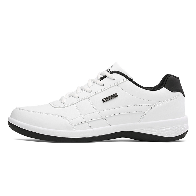 Cuero impermeable zapatillas de deporte casuales zapatos de los hombres de moda zapatos blancos 38-48 tamaño
