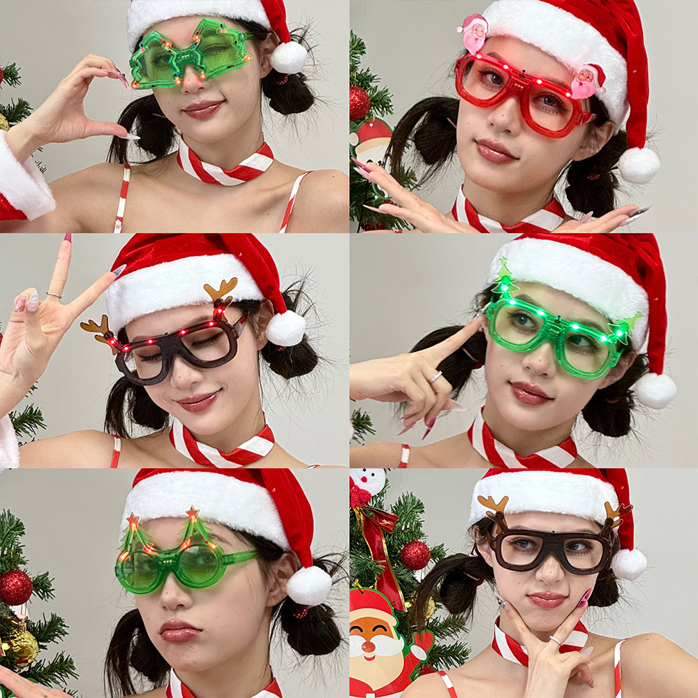 Lentes de Fiesta Navideña con Luz en Forma de Árbol de ABS Decorativos image 1