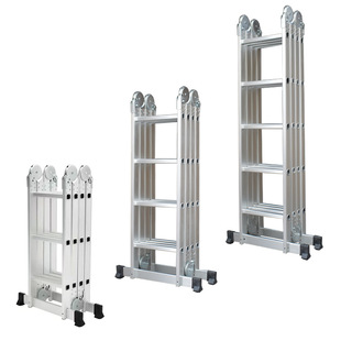 Foreign Trade Ladder Thickeneded Large Joint Multi-Functional Foldableing 4X3 Aluminum Alloy Herringbone Ladder Home Project