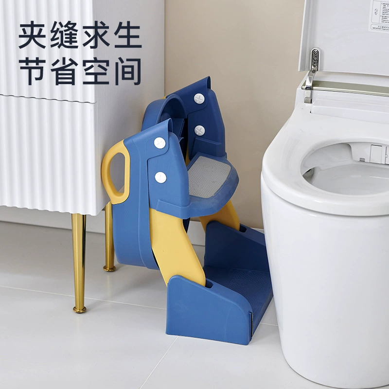 Foldable children's plastic toilet, three in one