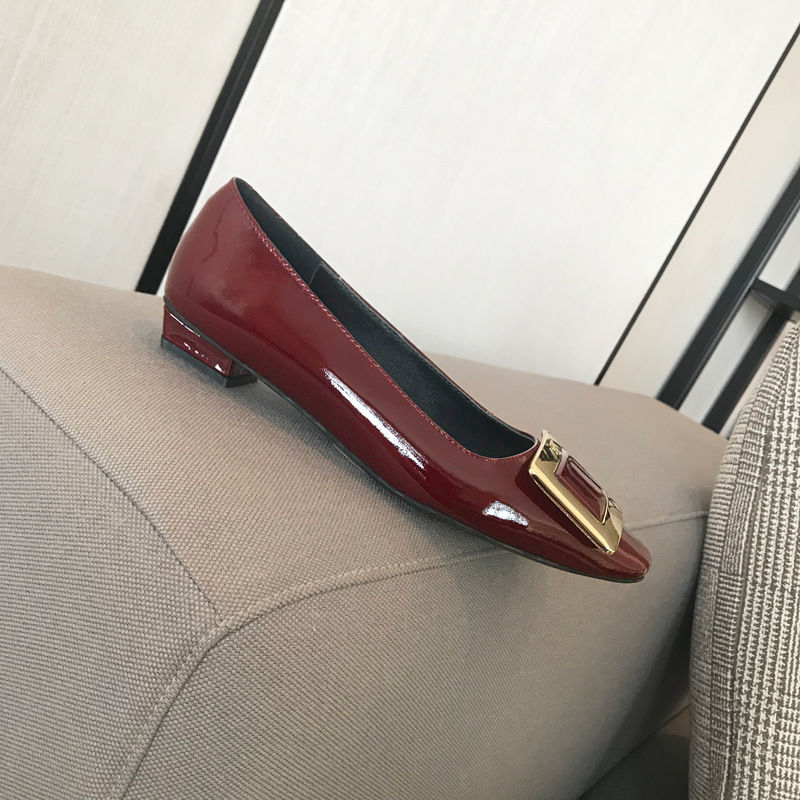 버건디 플랫 힐 2cm