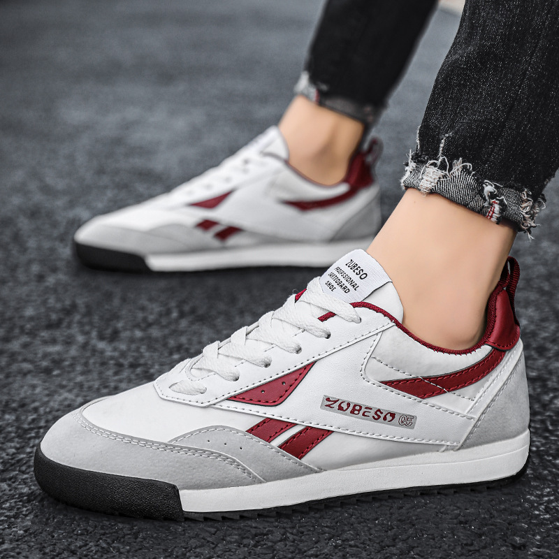 Printemps nouveau petit blanc hommes bas laçage décontracté Forrest Gump chaussures, mode jeunesse tendance chaussures de sport à fond plat_voghion.com