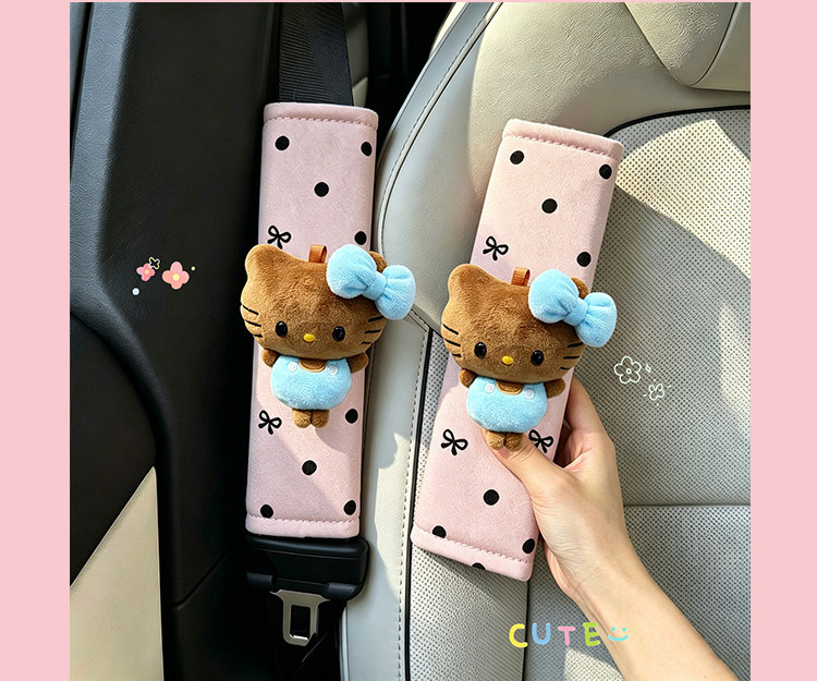 Cute shoulder protector for women, seatbelt decoration, car interior anti-wear clothing protection, universal for all seasons, cartoon KT cat