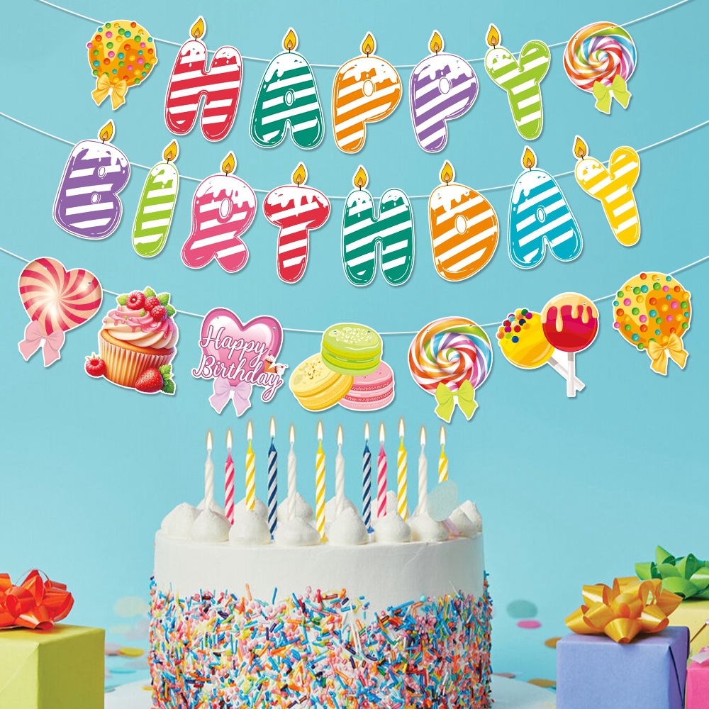 Nueva decoración de fiesta de cumpleaños con tema de caramelo