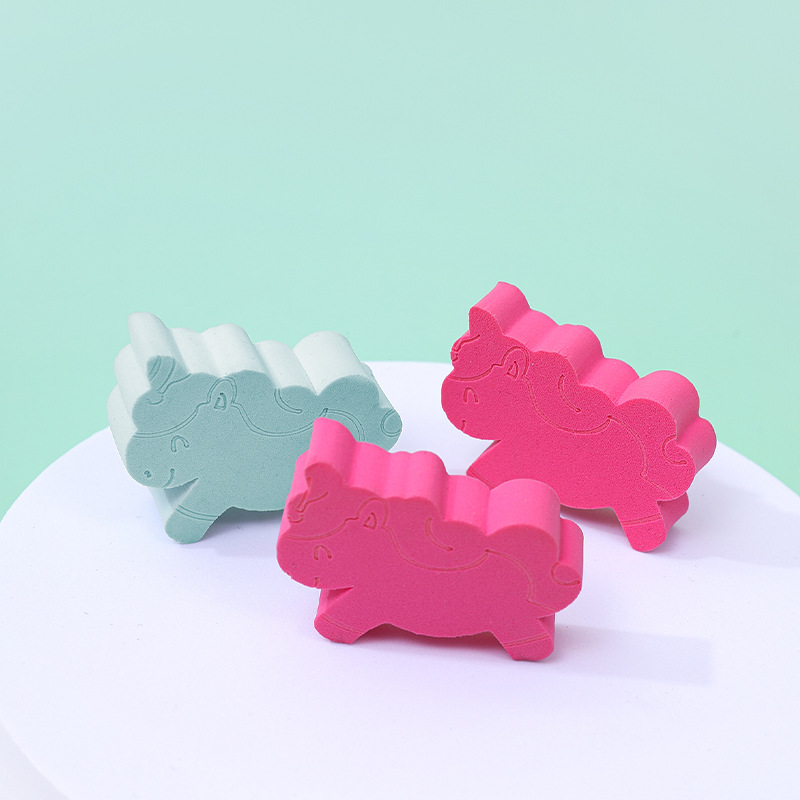 Unicornio personalizado polvo plano de animales no comer polvo seco y húmedo no de látex esponja de maquillaje huevo de maquillaje
