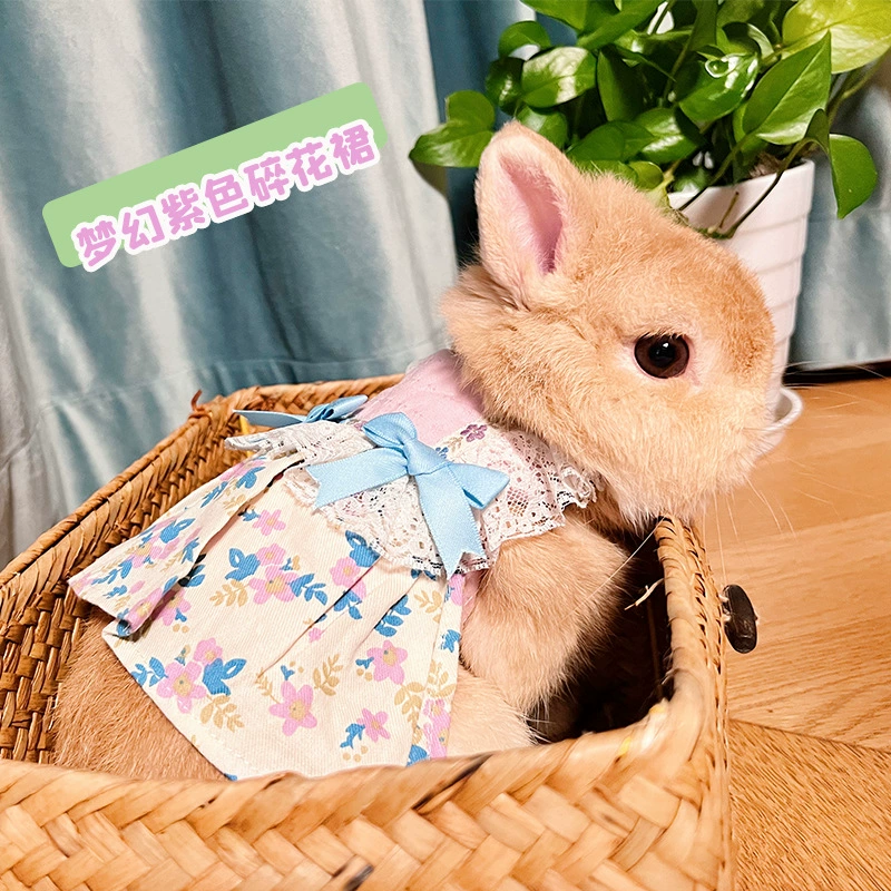 Пасторальный Стиль Цветочная Юбка Одежда Кролика Цветочная Юбка Домашний Кролик Карлик Кролик Кошка Кролик Ухо подвесная Кролик Тяговая Веревка