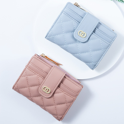 Korean style wallet women's small fragrant style embroidery thread multi-functional coin purse women's cross-border wallet wallet one piece wholesale