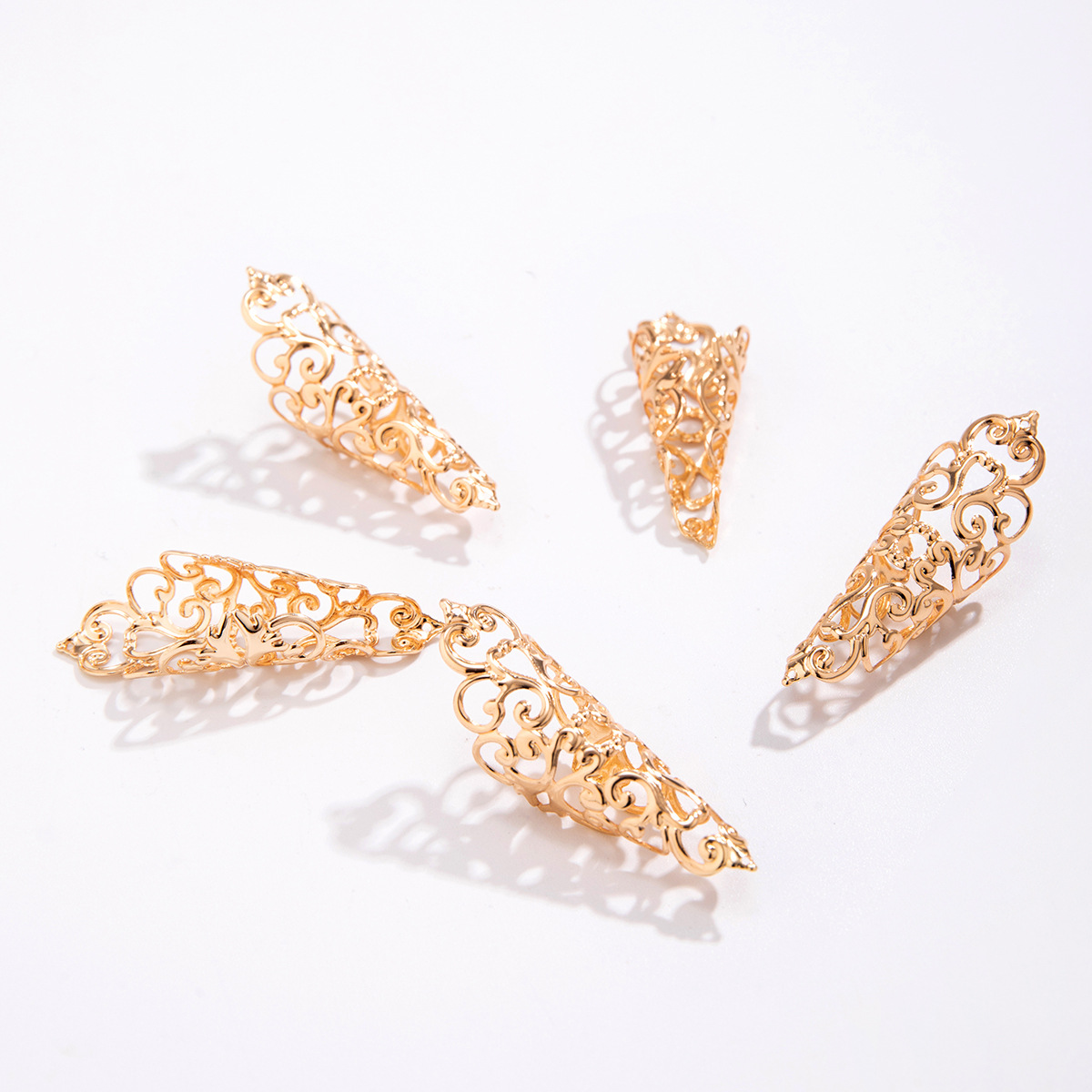 Bracelet chaîne à griffes de doigt Punk, anneaux de pointe d'ongle, motif creux, griffes de doigt de reine ancienne pour femmes et filles, Halloween Cosplay_voghion.com