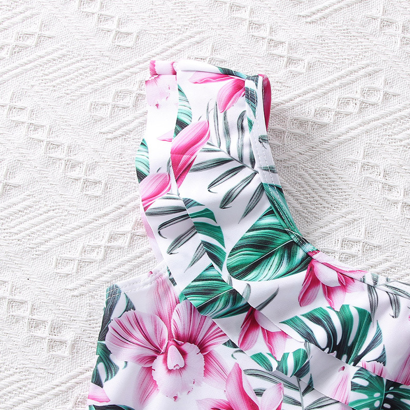 Girlu0027S Tropical Leaf Polyester One Pieces