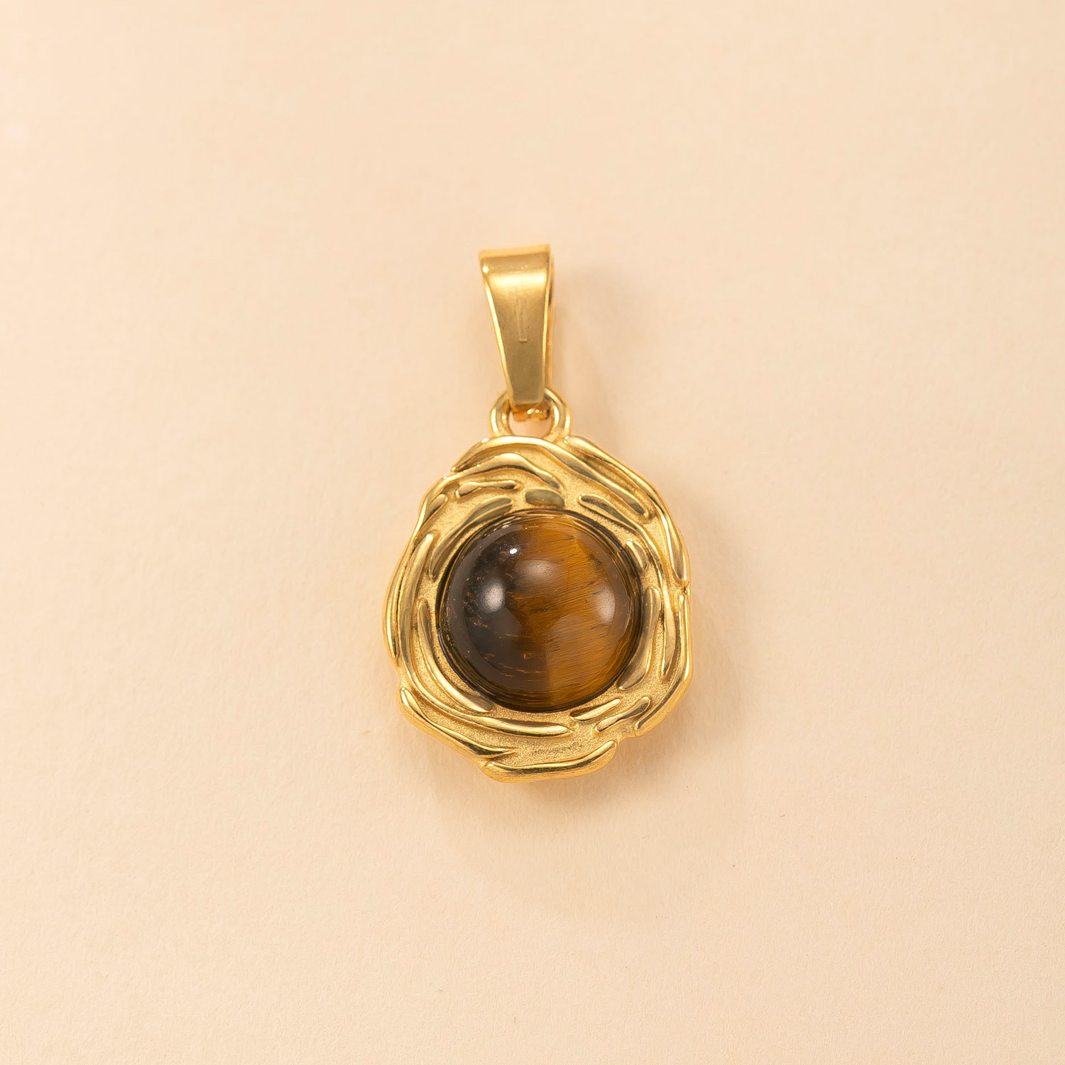 Colgante único Joyas transfronterizas de acero inoxidable Patrón de rosas Collar de piedra natural Moda Ligero Lujo Accesorios de joyería de bricolaje