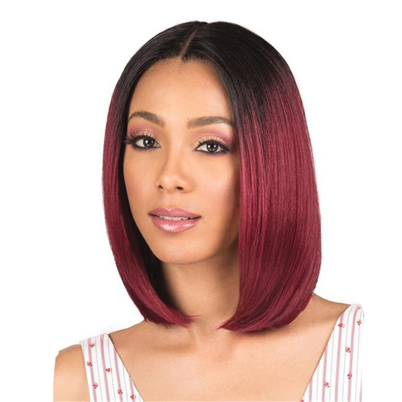 Women's Fashion Street High Temperature Wire Centre Parting Short Straight Hair Wigs display picture 1