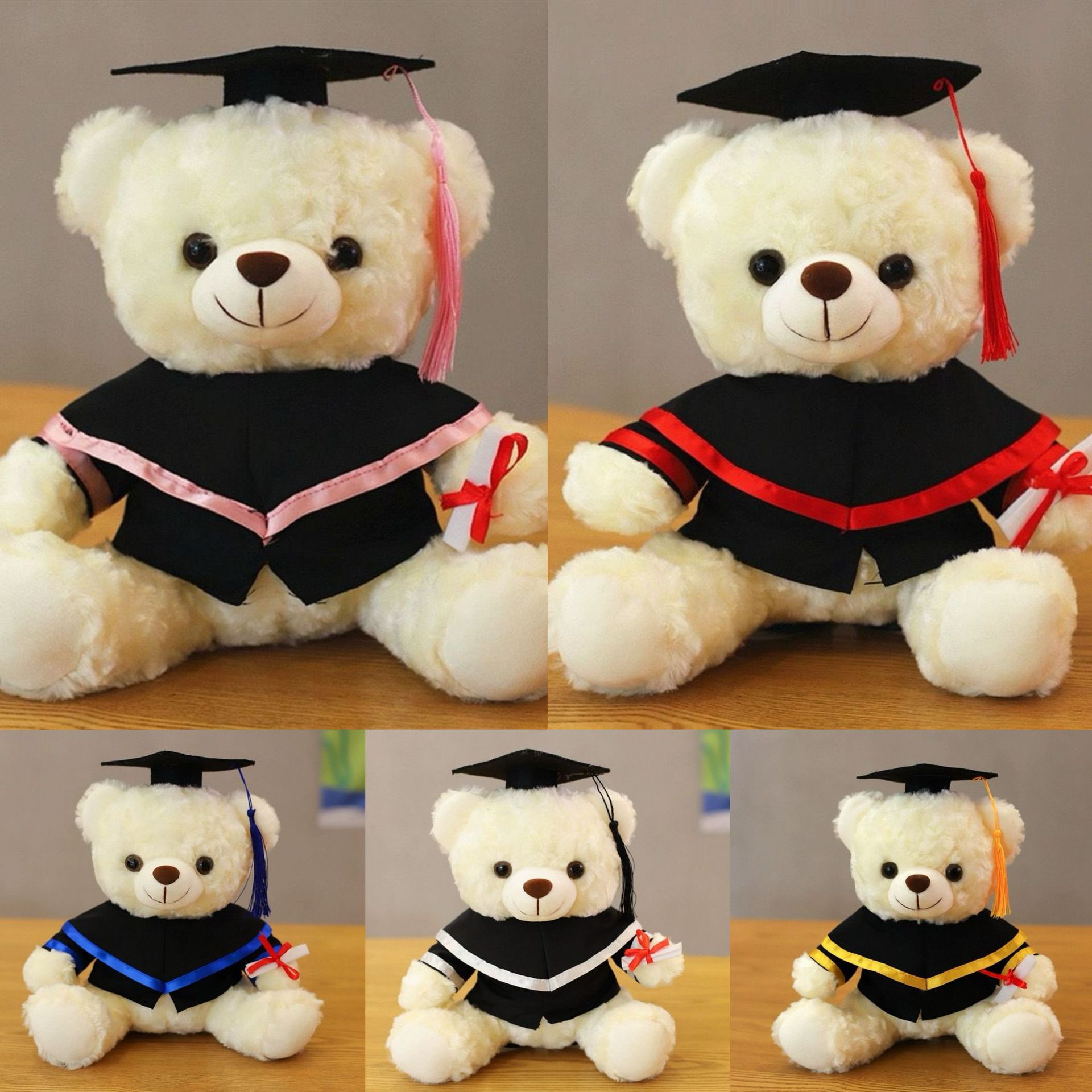Graduation Bear Puppy Doctor Bear Teddy Toys Master Bachelor Uniform Teddy Bear Temporada de Graduation Impresión Regalo