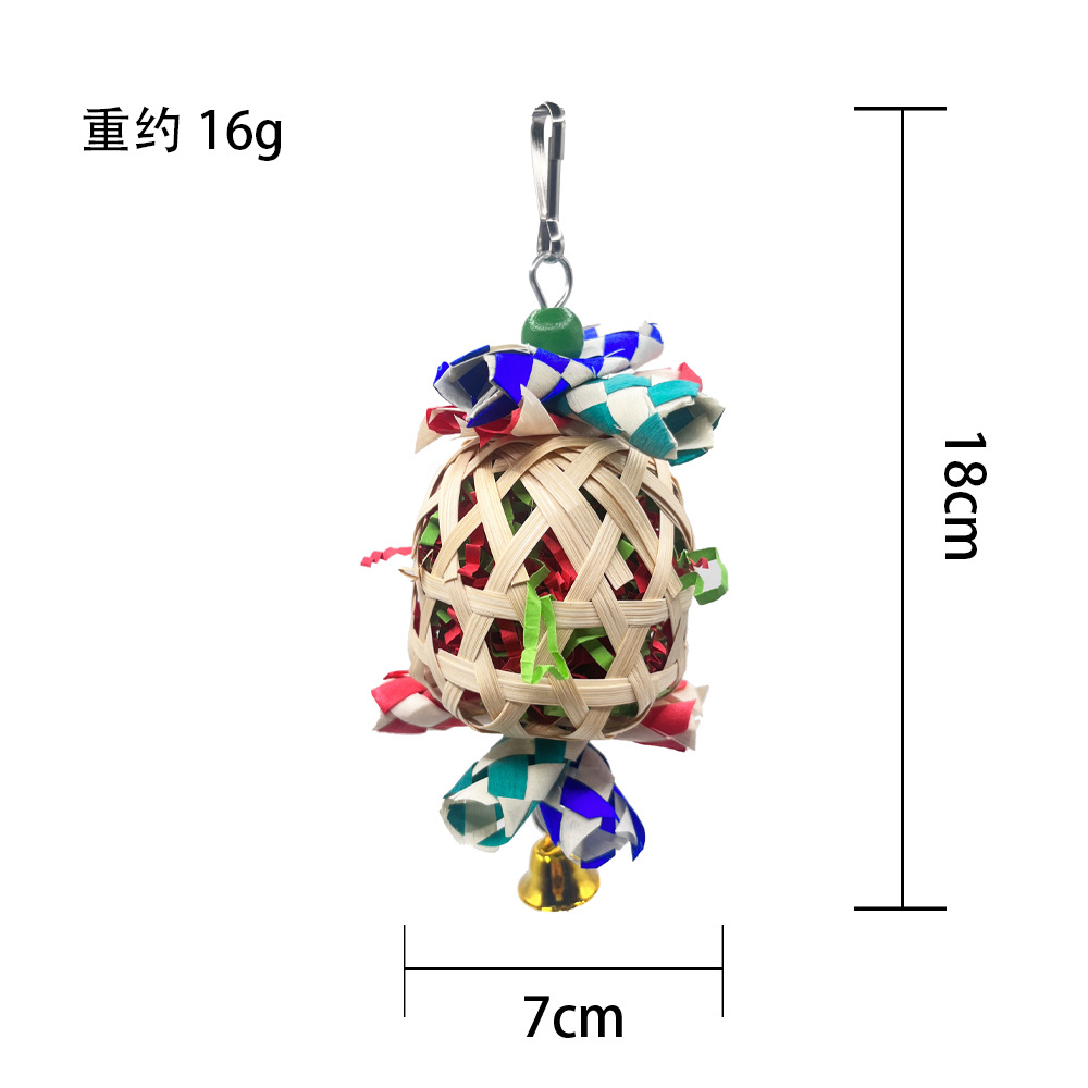 Juguetes de pájaros transfronterizos Juguetes de loro navideño Tubos de papel triturado de colores Suministros de pájaros tejidos Accesorios de decoración de jaulas de pájaros image 7