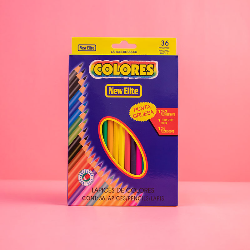 Aceite de plomo de color 24 colores 36 colores en caja para estudiantes y niños dibujo de dibujo especial con plomo de color conjunto de relleno al por mayor
