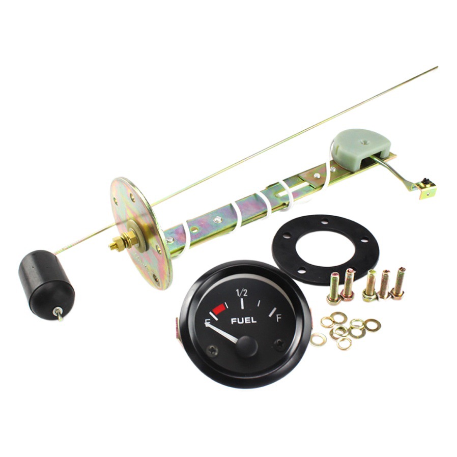 Modificación del coche 12V medidor de aceite universal 52mm negro superficie puntero medidor de nivel de aceite con flotador de aceite