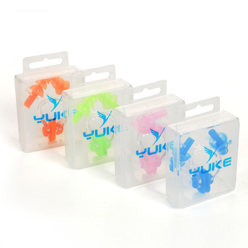Yuke Swimming Accessories Waterproof Silicone Swimming Earplugs Nose Clip Noise Canceling Earplugs Factory Wholesale Boxed Waterproof Earplugs