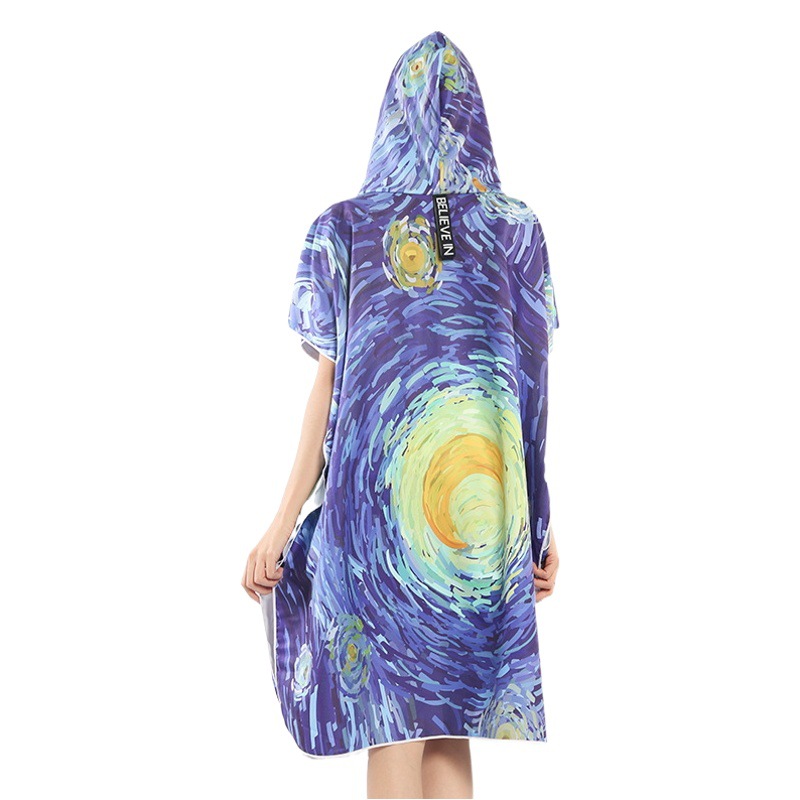 Manto de microfibra de secado rápido con capucha extra grande Toalla de baño para adultos Toalla de baño de playa absorbente de secado rápido Albornoz de terciopelo de doble cara