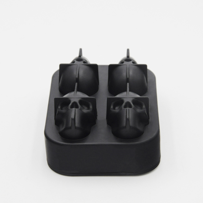 Venta directa de fábrica de diez piezas cráneo cubo de hielo Halloween 6-agujero cubo de hielo molde creativo nuevo 4-agujero cráneo cubo de hielo