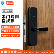 入户门家用涂鸦指纹锁酒店出租公寓通通锁WIFI密码刷卡锁支持出口