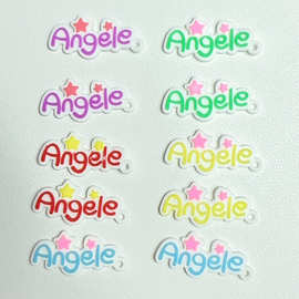 Angele英文字母软橡胶 PVC配件手机壳贴片发饰钥匙扣装饰贴片配件