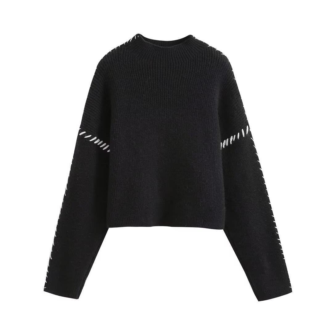 SIOBHAN Patchwork Knit Sweater Image 2