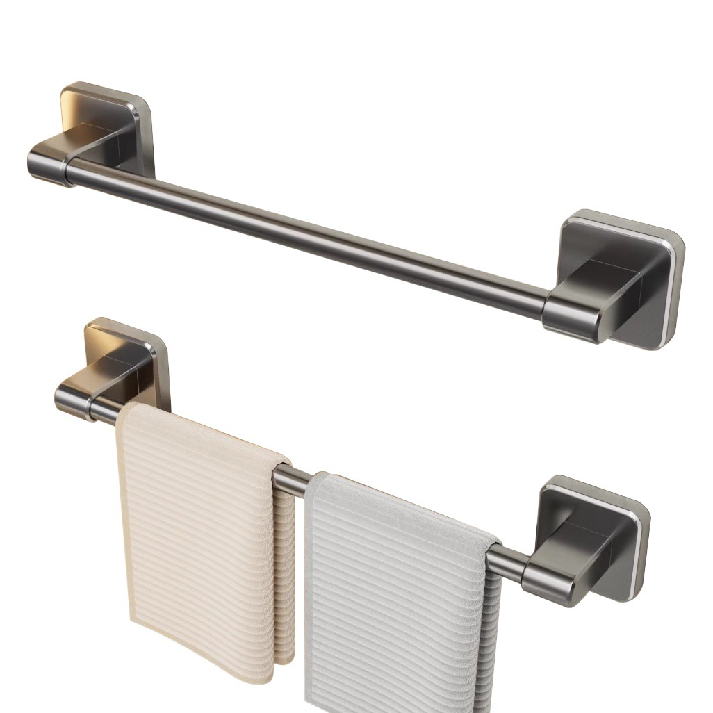 Towel rack bathroom punch-free bathroom rack wall-mounted toilet toilet towel hanging rod single rod