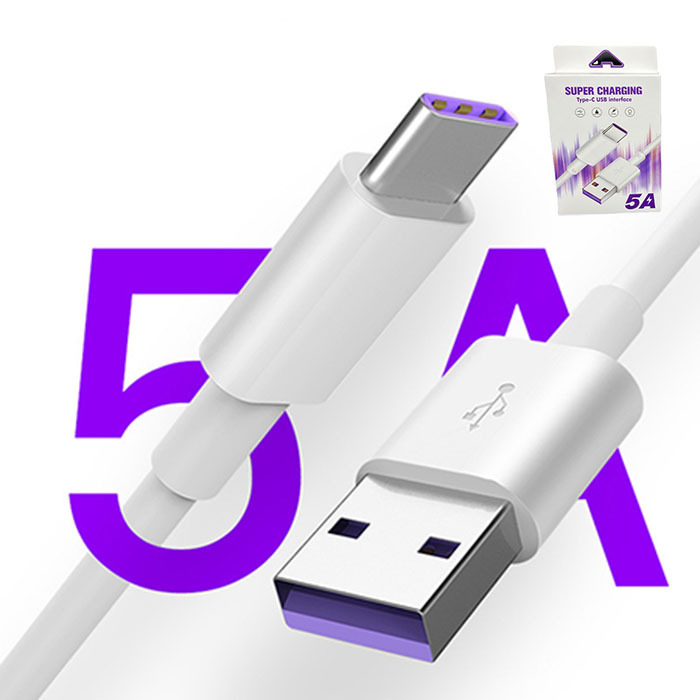 适用type-c充电线1米/1.5米/2米TPE材质华为5a超级快充手机数据线