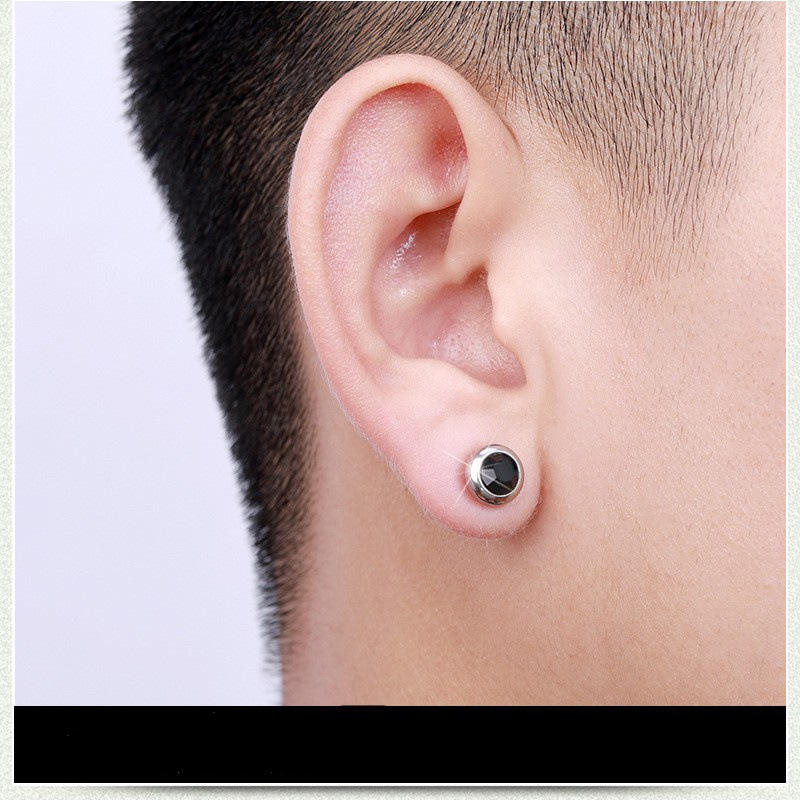 1 Pair Fashion Geometric Stainless Steel Inlay Artificial Gemstones Unisex Ear Studs display picture 2