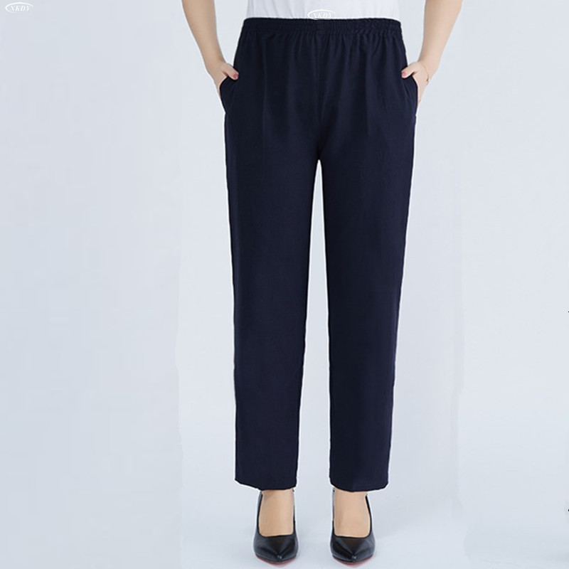 2025 Spring and Autumn Middle-Aged and Elderly Women's Pants Ladieswear's Casual Straight-Leg Pants Elderly Elastic Waist Pants Manufacturer Wholesale