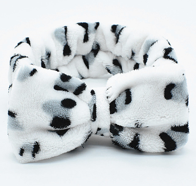 Europa y América estampado de leopardo arco banda de pelo diadema de franela lavado de cara femenina maquillaje diadema Hairband al por mayor