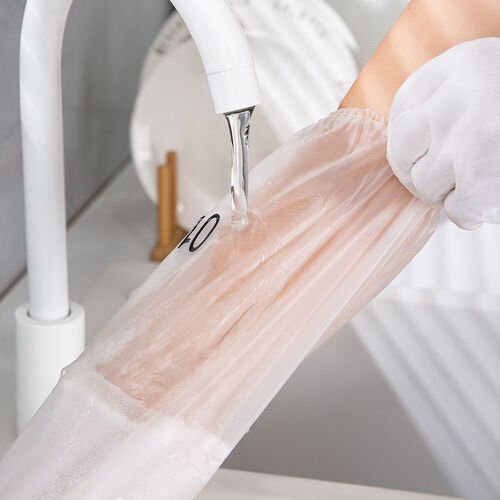 Durable Kitchen Fleece Dishwashing Gloves for Women, Rubber Scrubbing Brush Housekeeping Tool Nitrile Laundry Waterproof Latex
