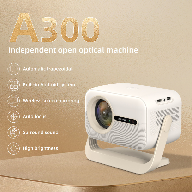 跨境A300投影仪家用高清1080p云台迷你便携式家庭影院办公投影机|undefined