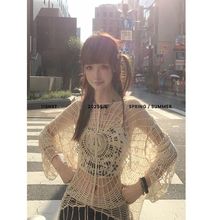 小众蜘蛛网废土风镂空破洞亚比风文化辣妹连帽y2k针织衫上衣毛衣