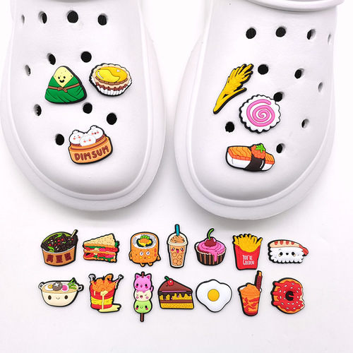 Cute cartoon food series shoe flower, Crocs shoe buckle, garden shoe decorative buckle croc