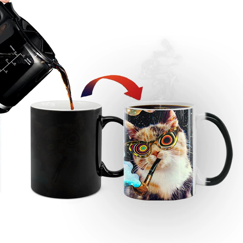 Новый внешнеторговый CAT Cat Cat Color Marr Cup Thermal Reactor Temperature Temperature Ceramic Coffee Tea Cup Cup