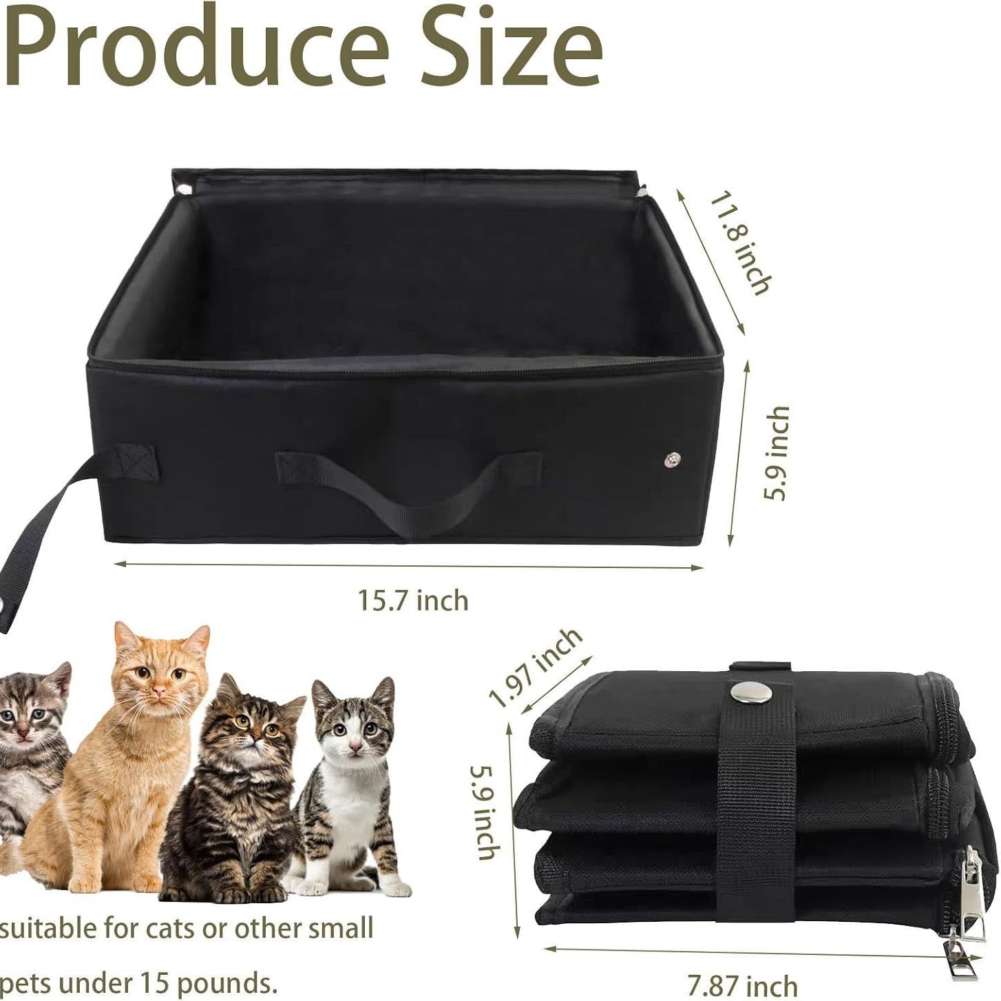 Pet Supplies Cat Litter Box, Foldable Cat Litter Box, Convenient to Carry When Going Out, Cat Toilet, Bath Basin, Waterproof Cat Litter Bag