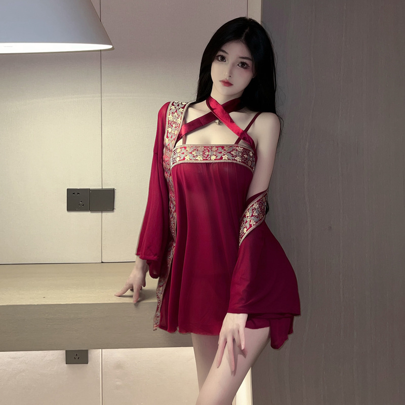 Sexy Lingerie, Sexy Flower See-Through Nightgown, Exotic Han Dynasty, Provocative Uniform Suit, One Piece of Sex Products Sexy Lingerie, Sexy Flower See-Through Nightgown, Exotic Han Dynasty, Provocative Uniform Suit, One Piece of Sex Products