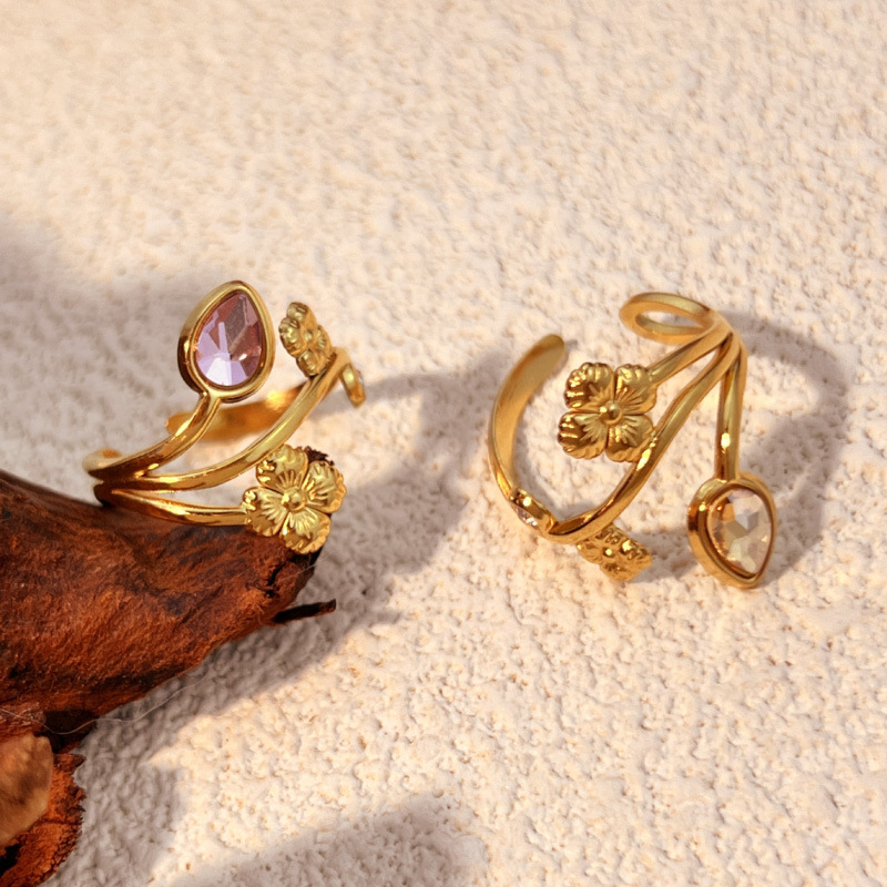 1 Piece Quantity Wholesale Jewelry Elegant Modern Style Heart Shape 304 Stainless Steel Plating Open Rings