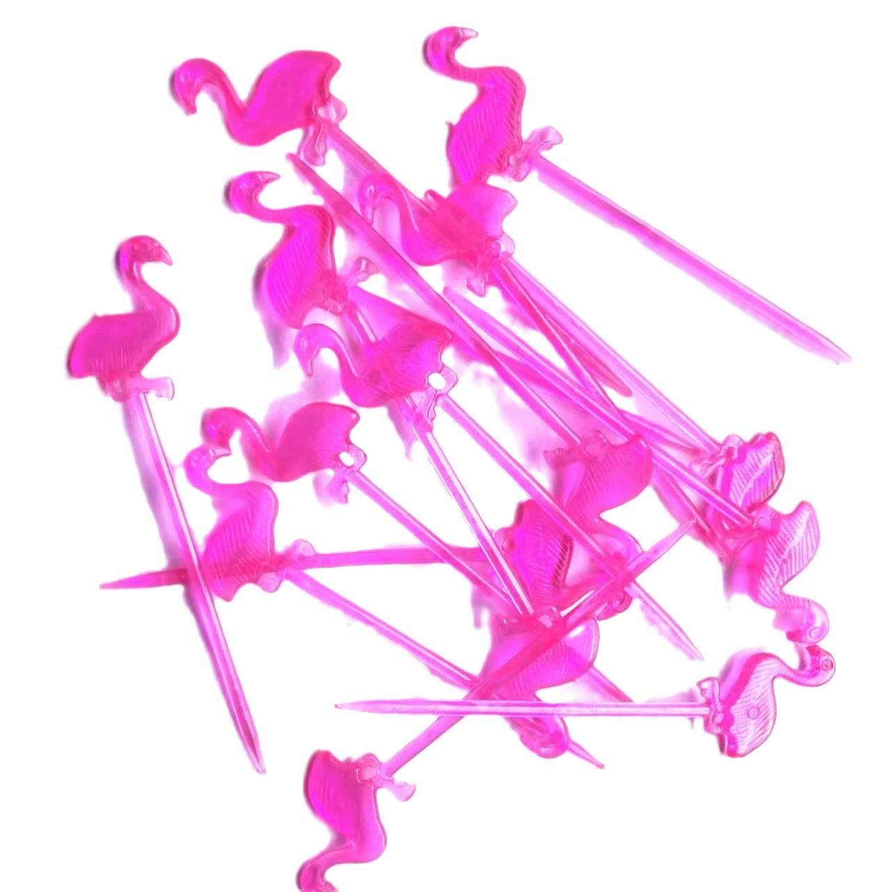 disposable plastic color fruit insertion butterfly fruit visa firebird cocktail party toothpick water fork