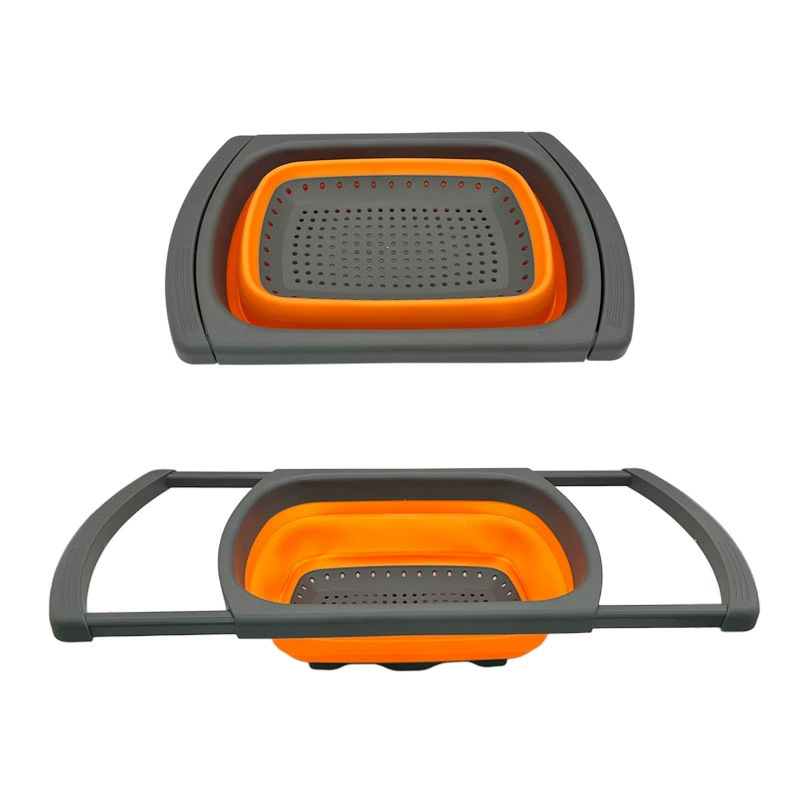 Cesta de drenaje de cocina telescópica plegable creativa de frutas y verduras caseras cestas de filtro de agua de cocina