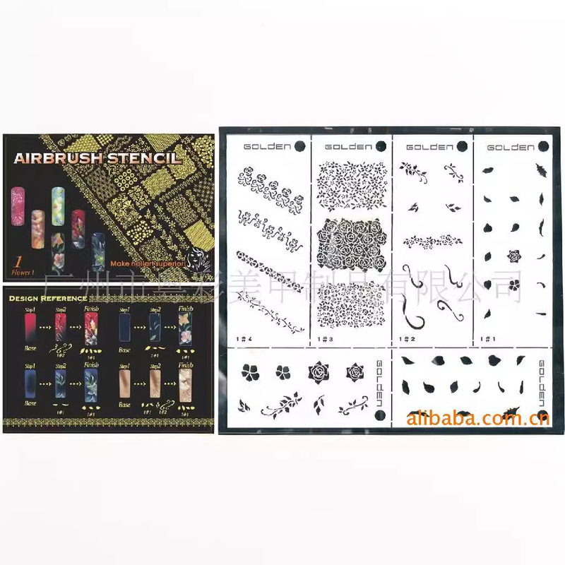 Cross-border New Nail Art Spray Painting Mold Nail Art Supplies False Nail Hollow Spray Painting Template