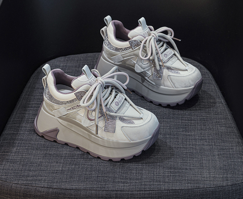Giày sneaker nữ đế dày phong cách retro cổ điển — 5028 da tím, 5028 da vàng, 5028 da xám, 5028 da đỏ chi tiết 14