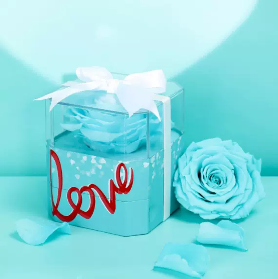 摩天轮原创小众设计高级感LOVE红色真爱礼盒送女朋友永生花首饰盒
