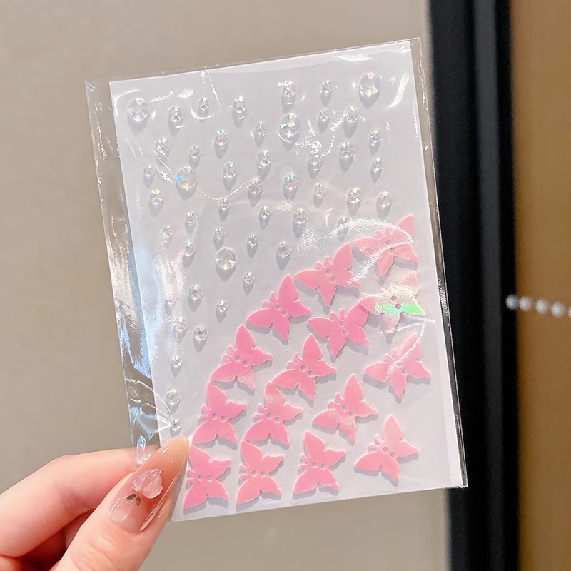 Maquillaje para niñas espectáculo de baile pegatinas para niños joyas para la cara de la niña princesa dulce pegatinas de perlas pegatinas de maquillaje