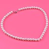 Glossy short necklace from pearl, chain for key bag , accessory, 8mm, simple and elegant design, Birthday gift, wholesale
