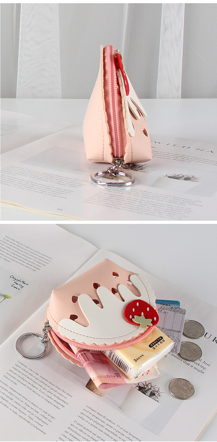 82g Weight Synthetic Leather Lining Material Zipper Closure Type Coin Purse Bags Type Daily Occasion Pu Leather Material Fruit Pattern All Seasons Season Women'S Gender Cute Style Shell Shape Women's Fruit Pu Leather Zipper Coin Purses