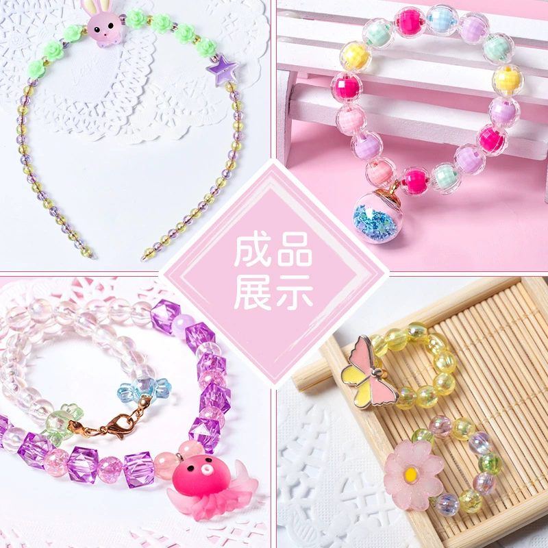 Beaded Children's Bracelet Kit, 24-Cell Organizer, Handmade Multicolor Beads