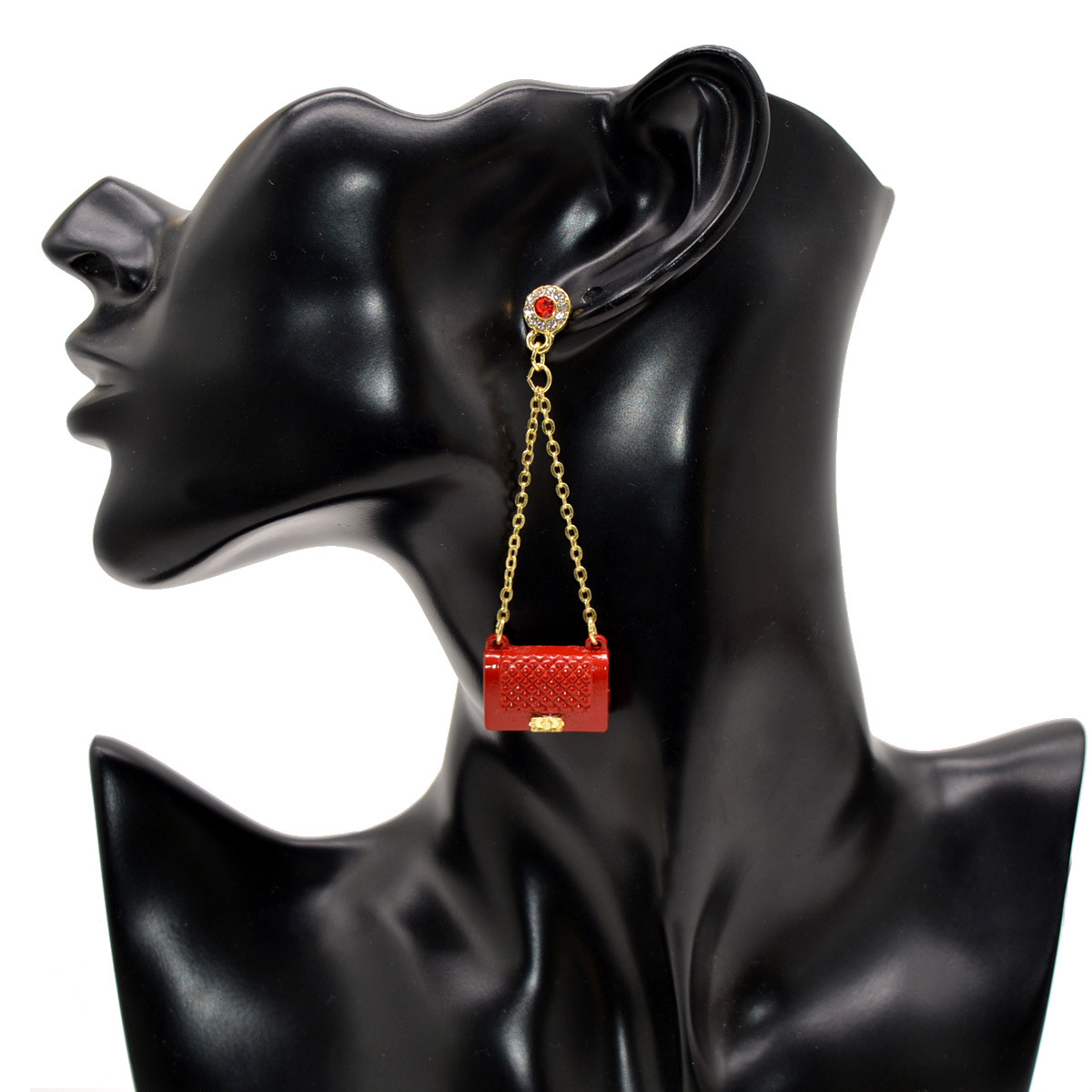 Mode Gland Métal Petit Sac En Forme De Longues Boucles D&#39;oreilles En Métal display picture 2