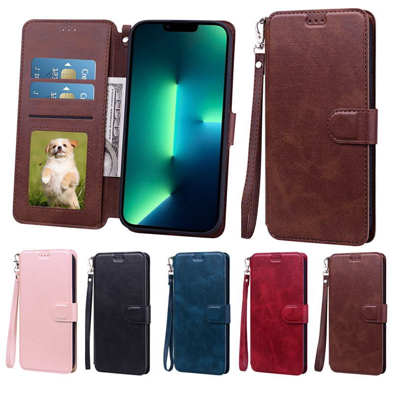 Flip phone case for iphone Apple 16promax cross-border leather case Samsung A55S24 card foreign trade